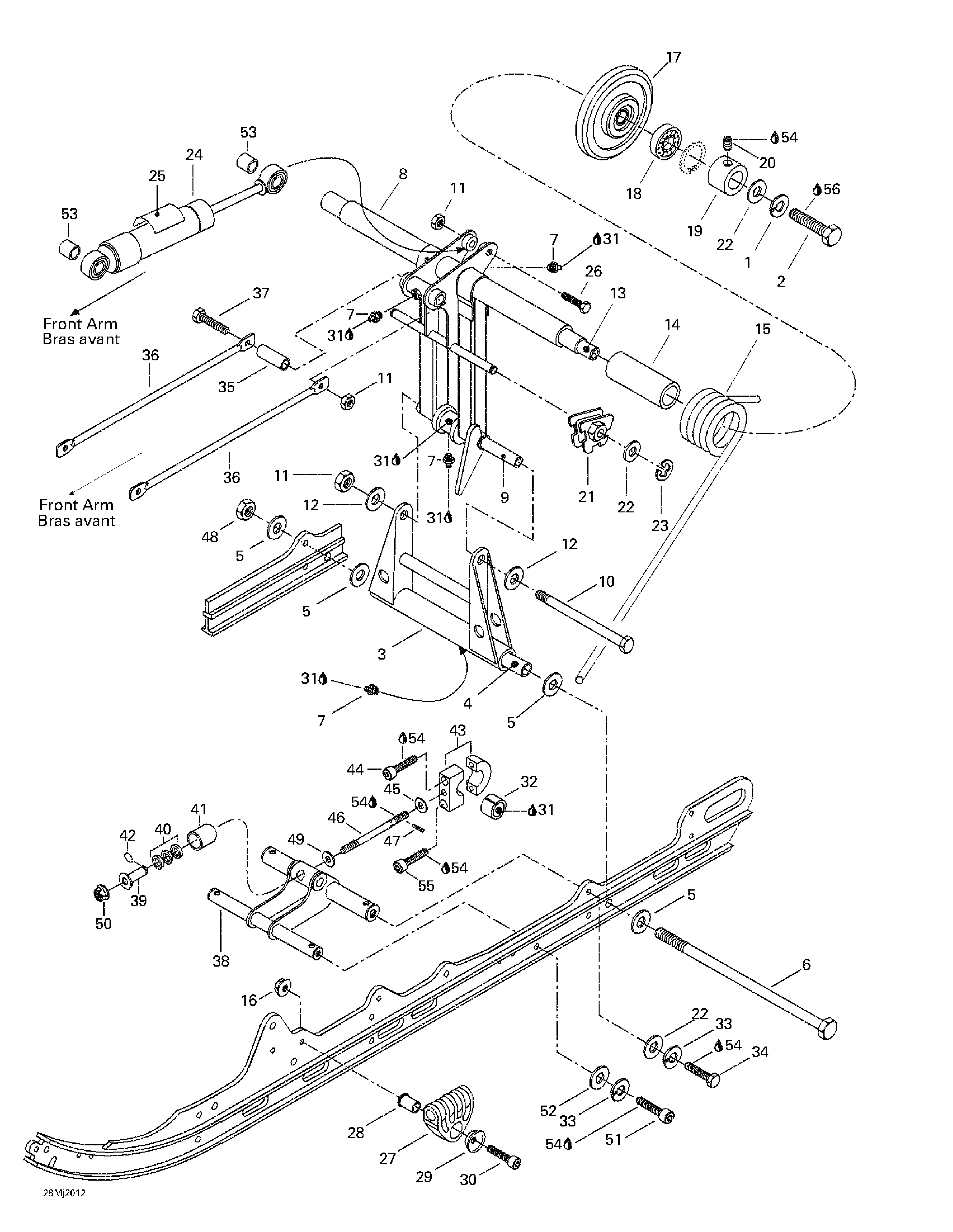 Rear arm, rear suspension