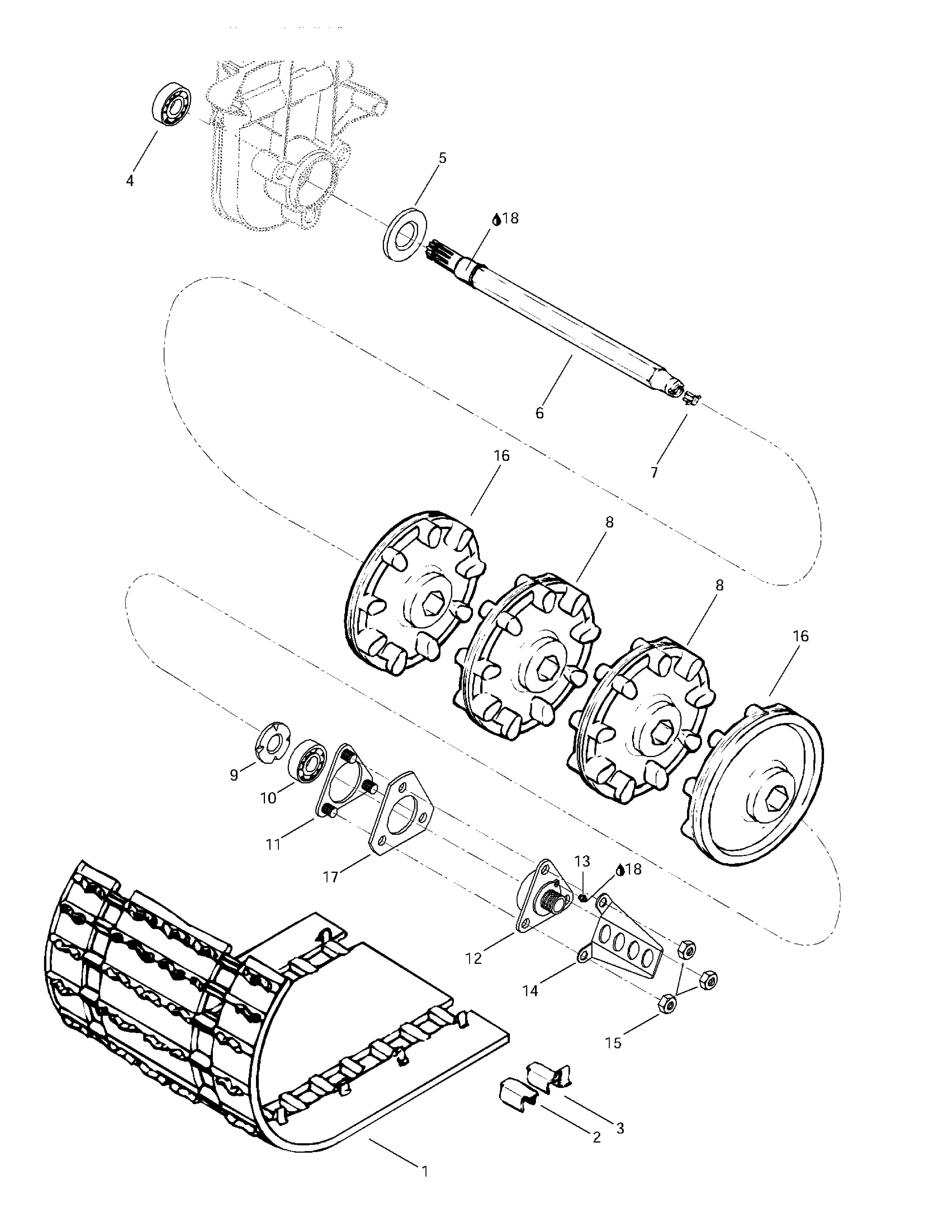 Drive axle and track