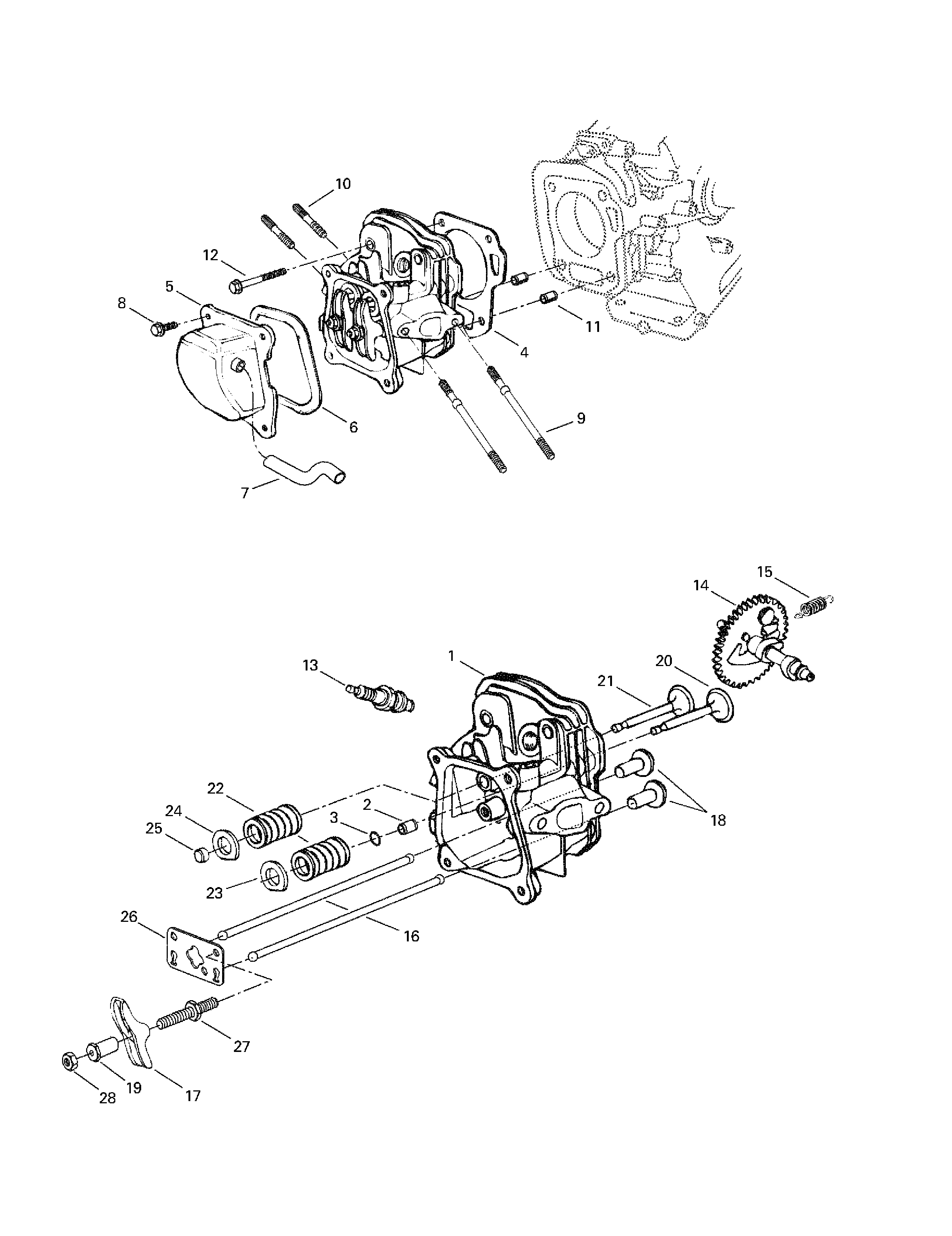 Cylinder head, camshaft