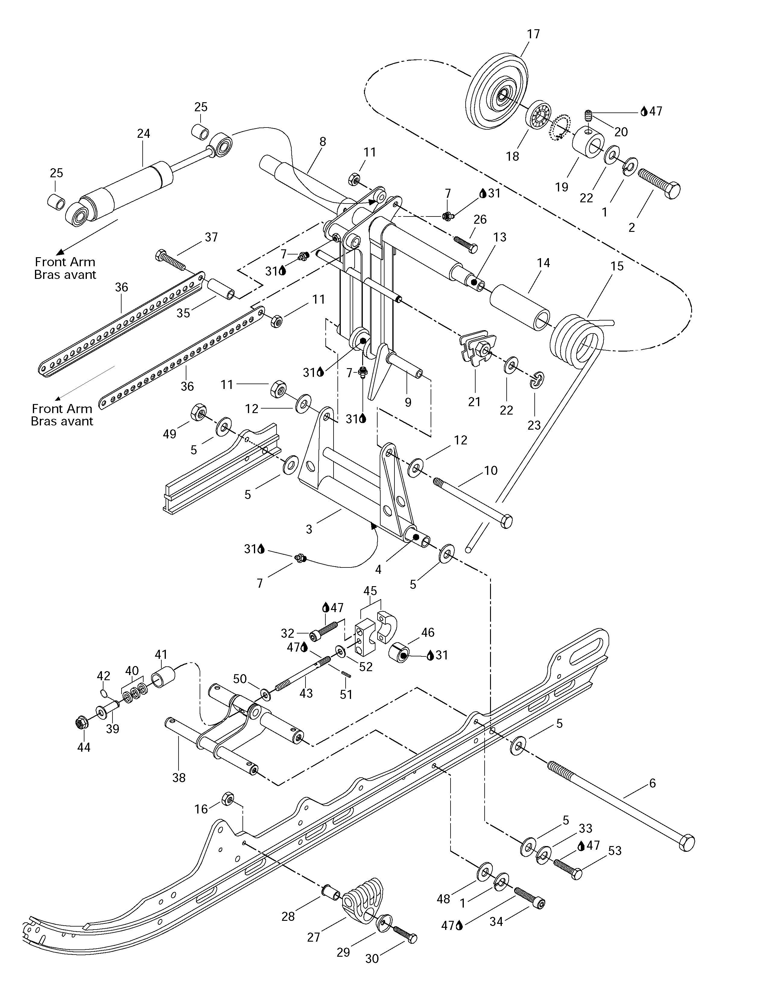 Rear arm, rear suspension