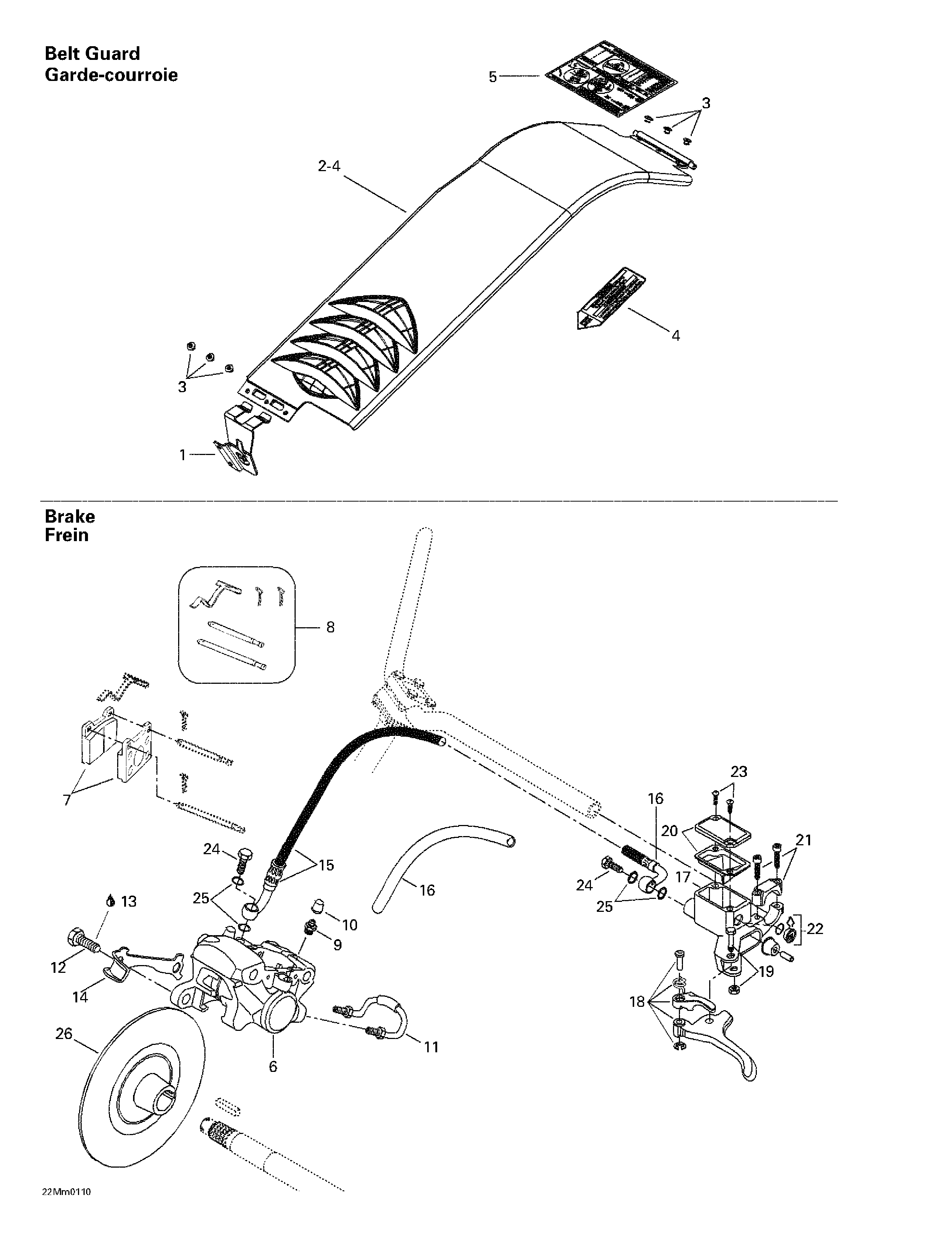 Hydraulic brake and belt guard