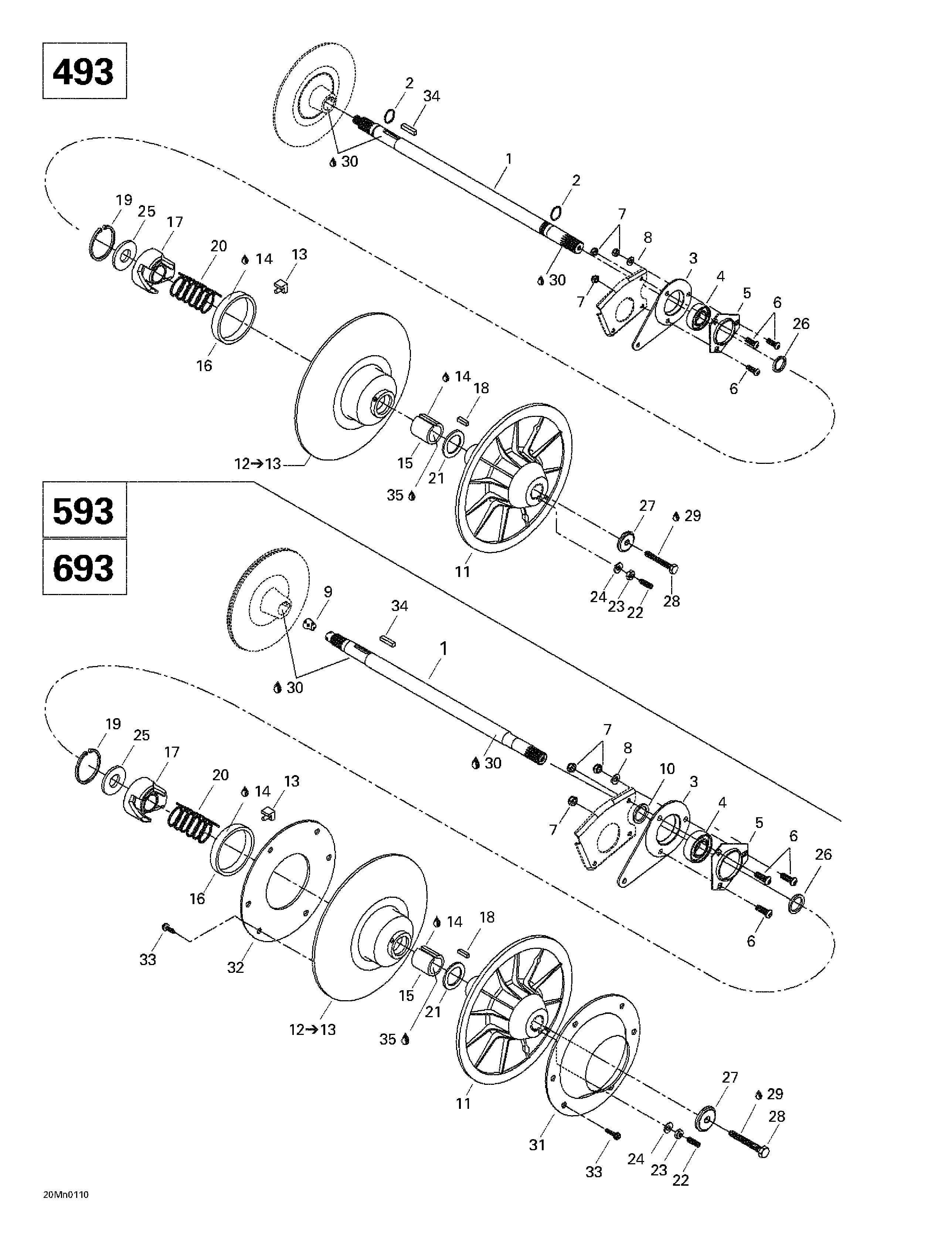 Driven pulley