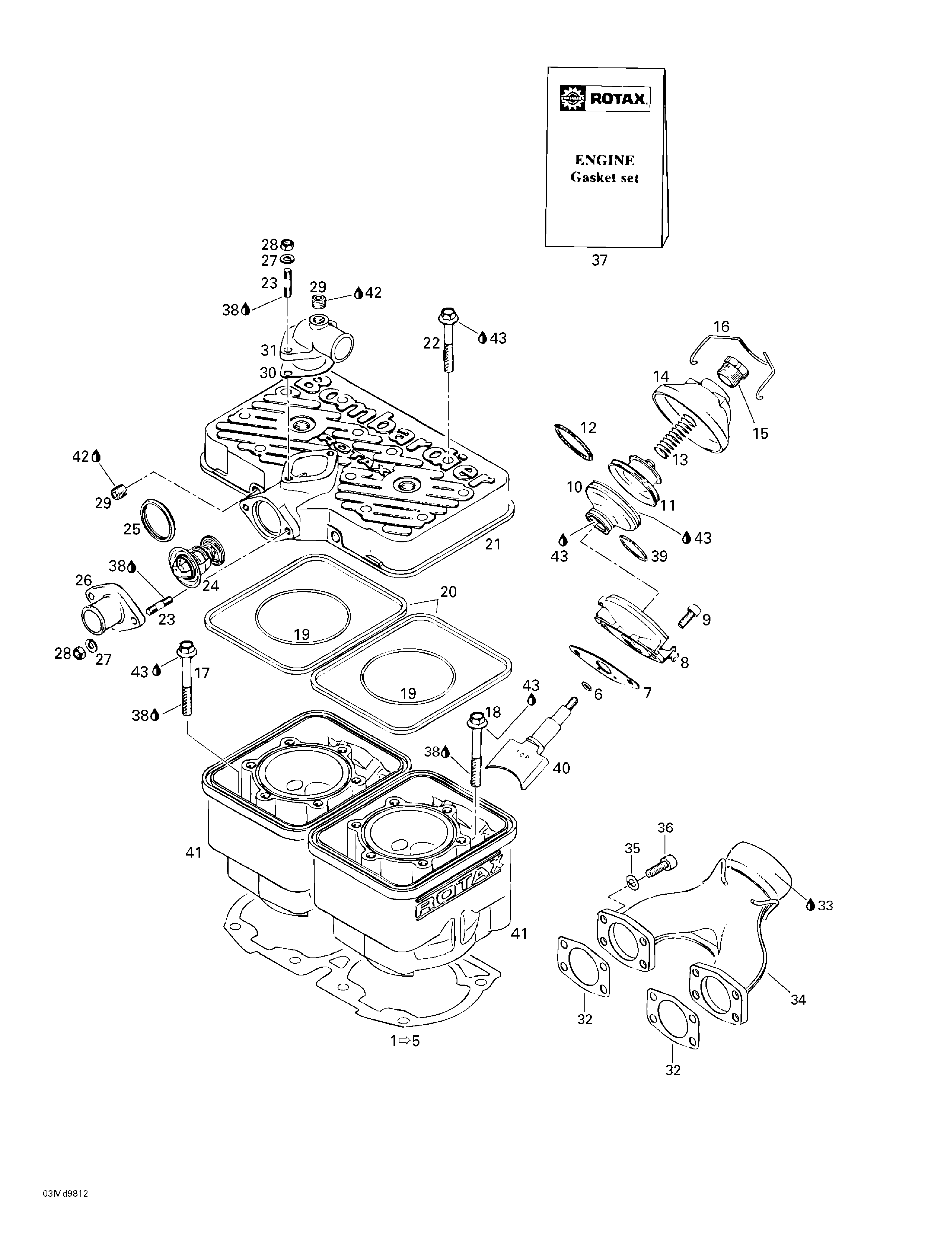 Cylinder, exhaust manifold