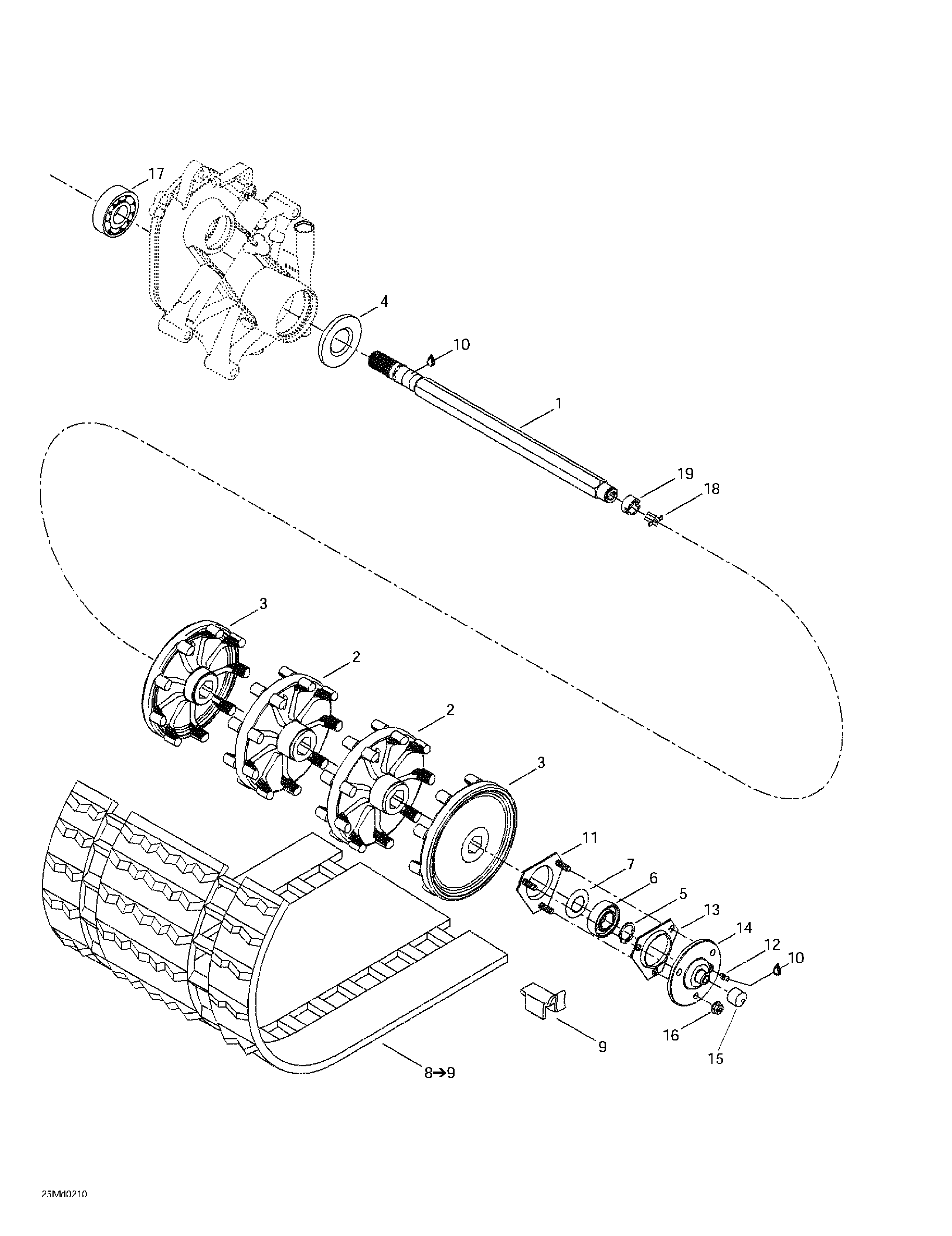 Drive axle and track