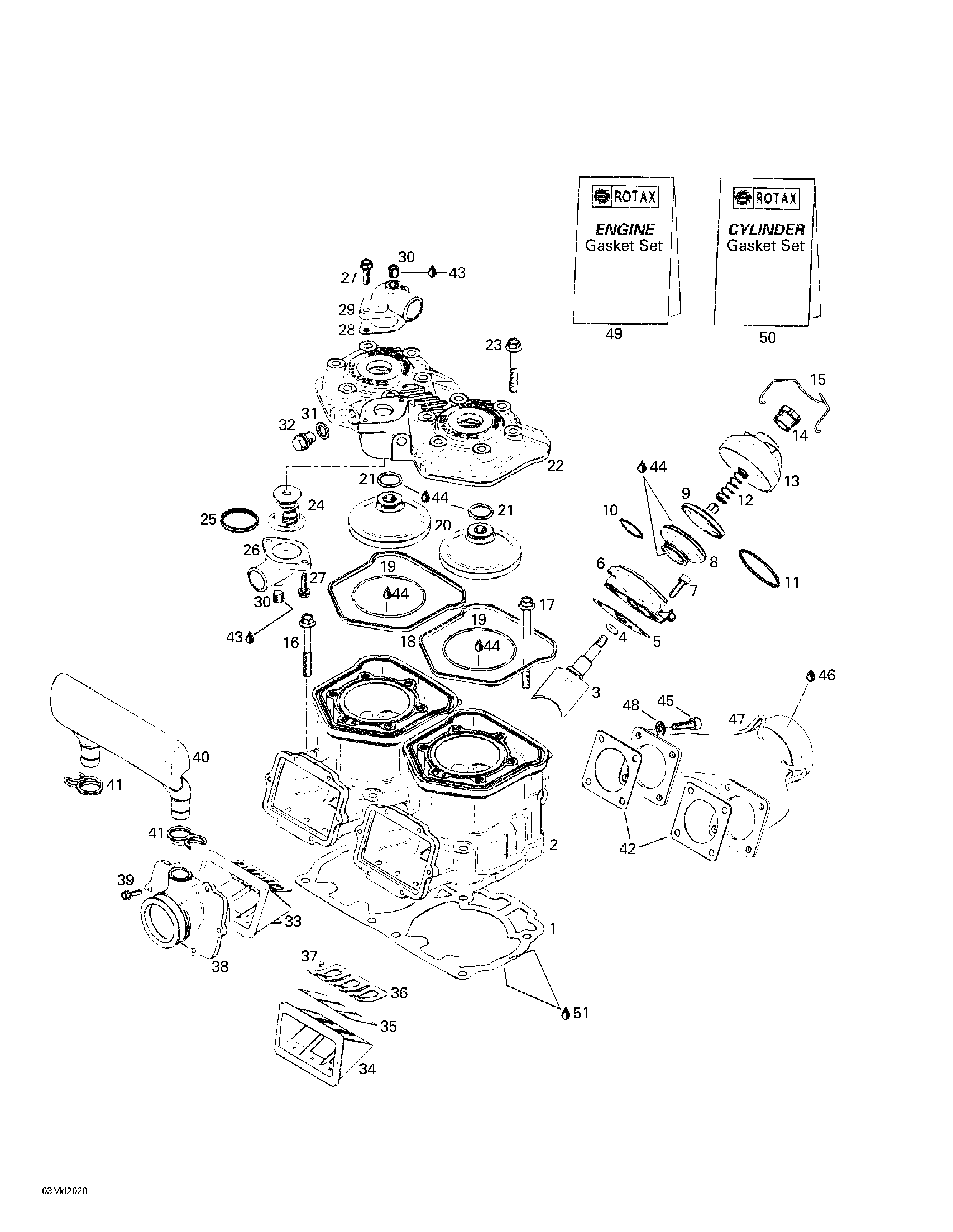 Cylinder, exhaust manifold