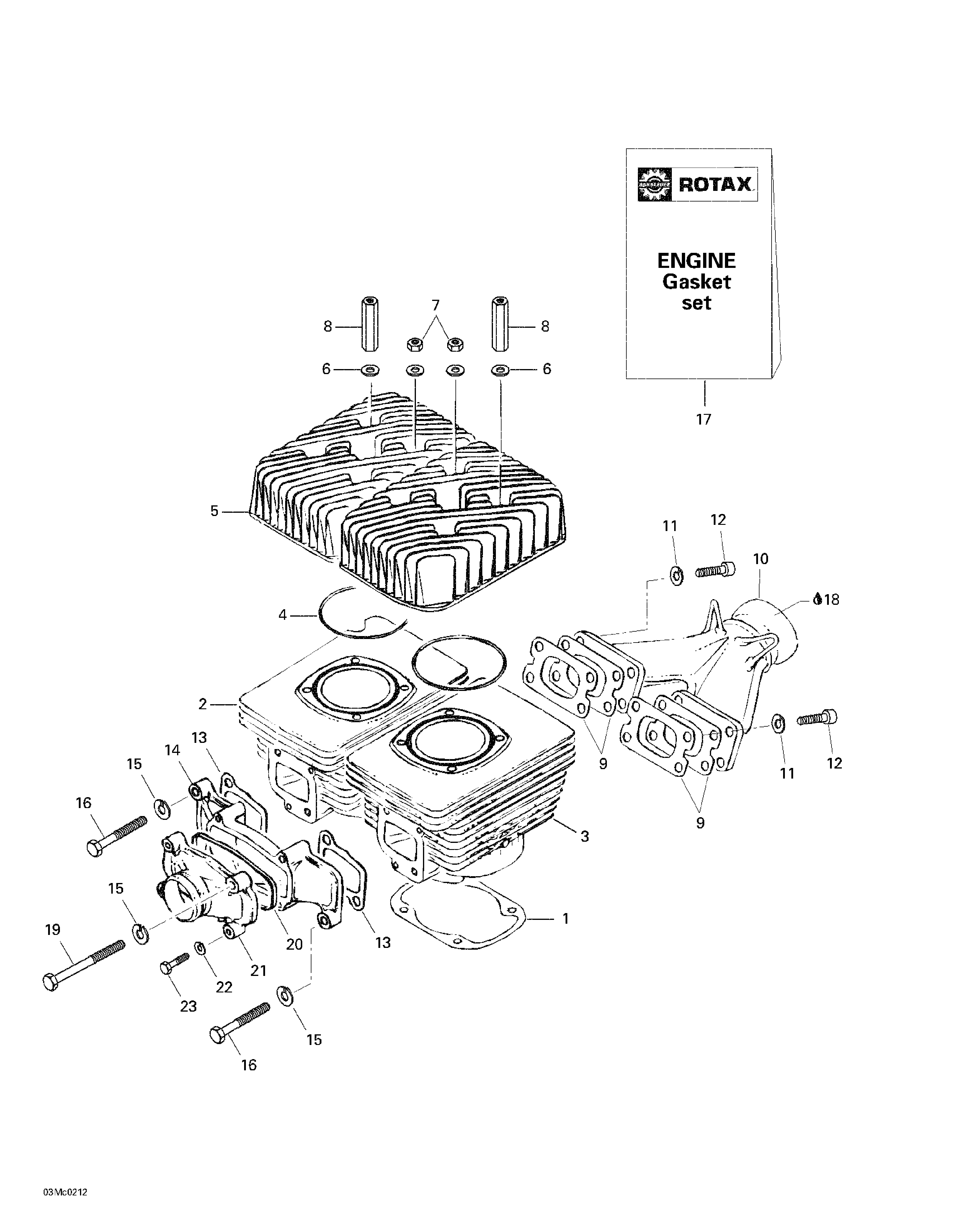 Cylinder, exhaust manifold