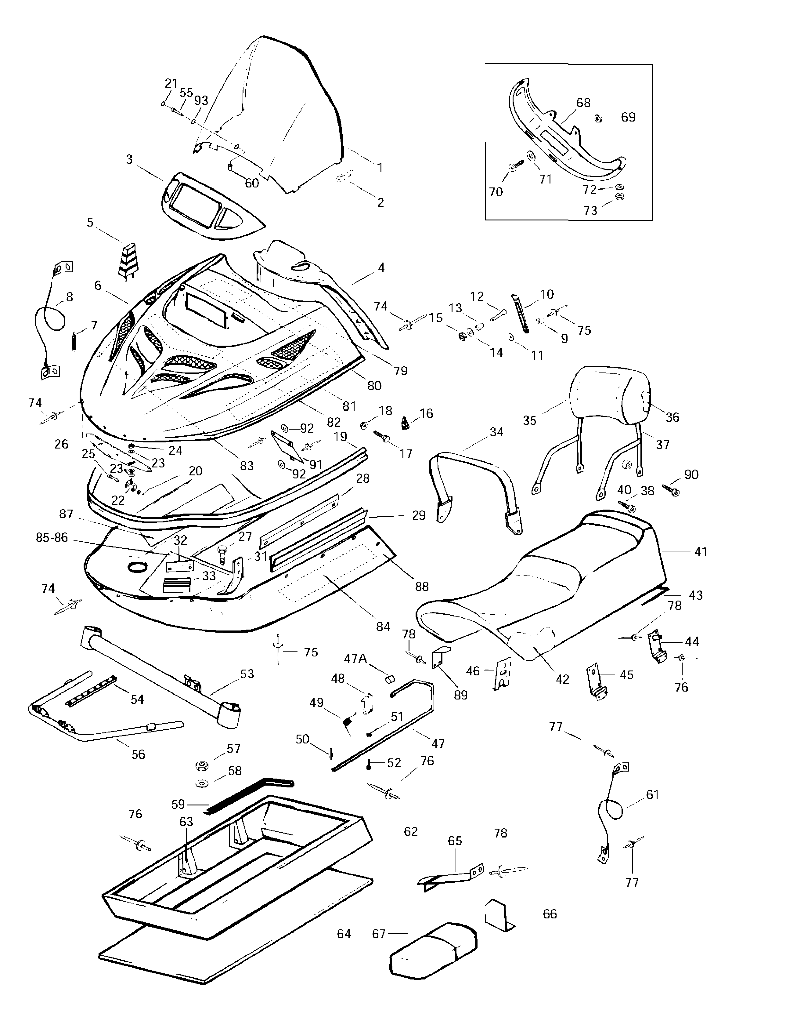 Cab, console, seat