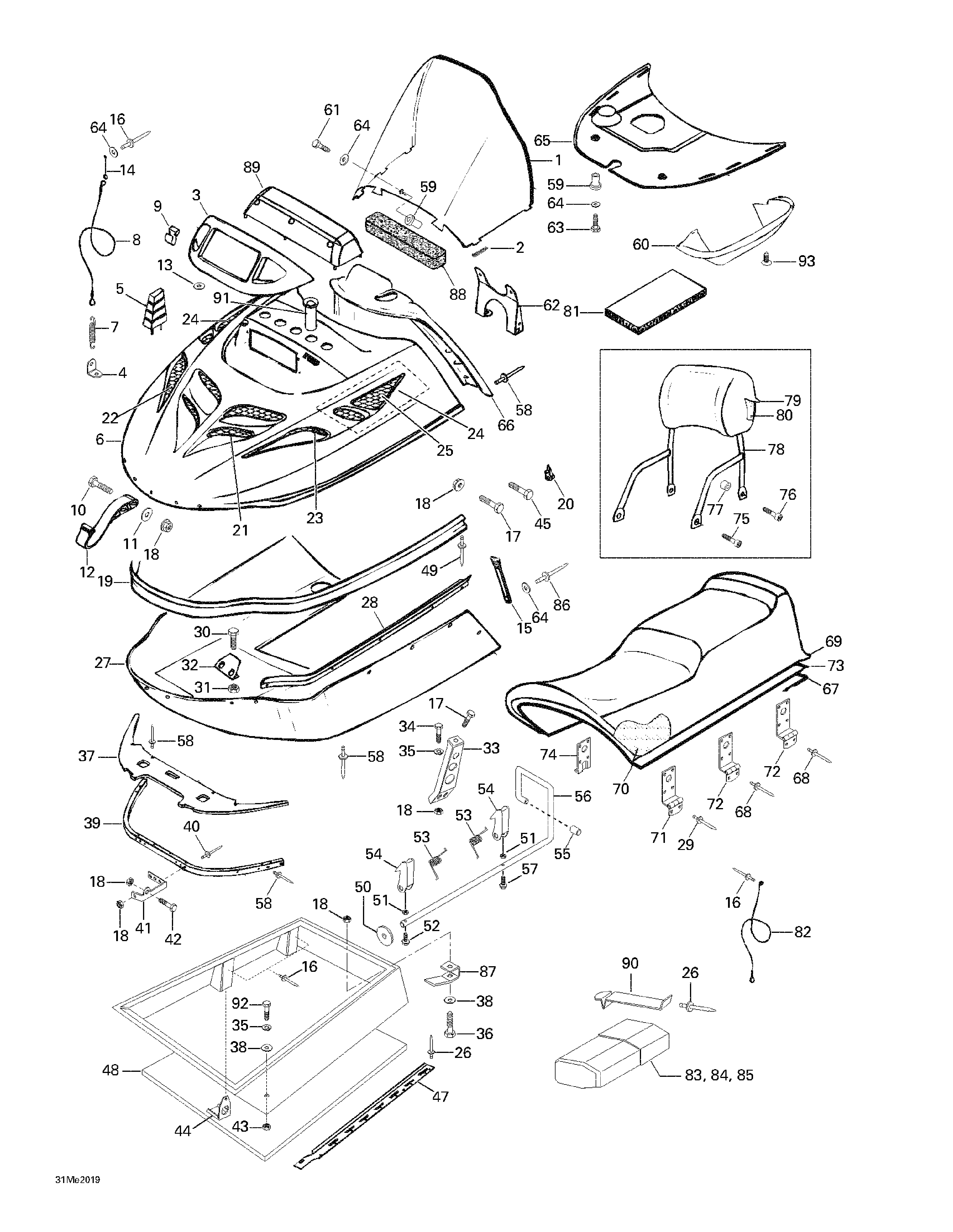 Cab, console, seat