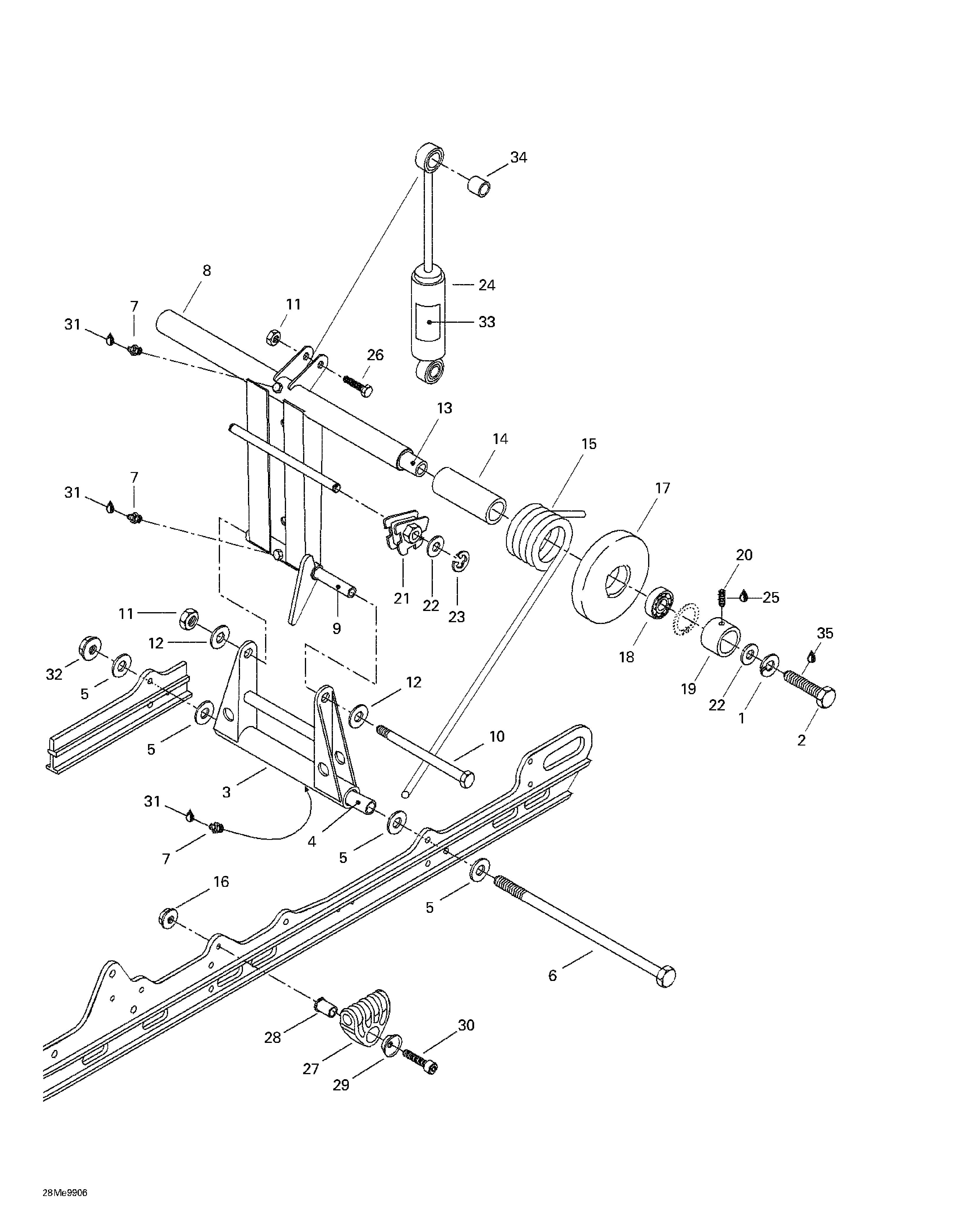 Rear arm, rear suspension