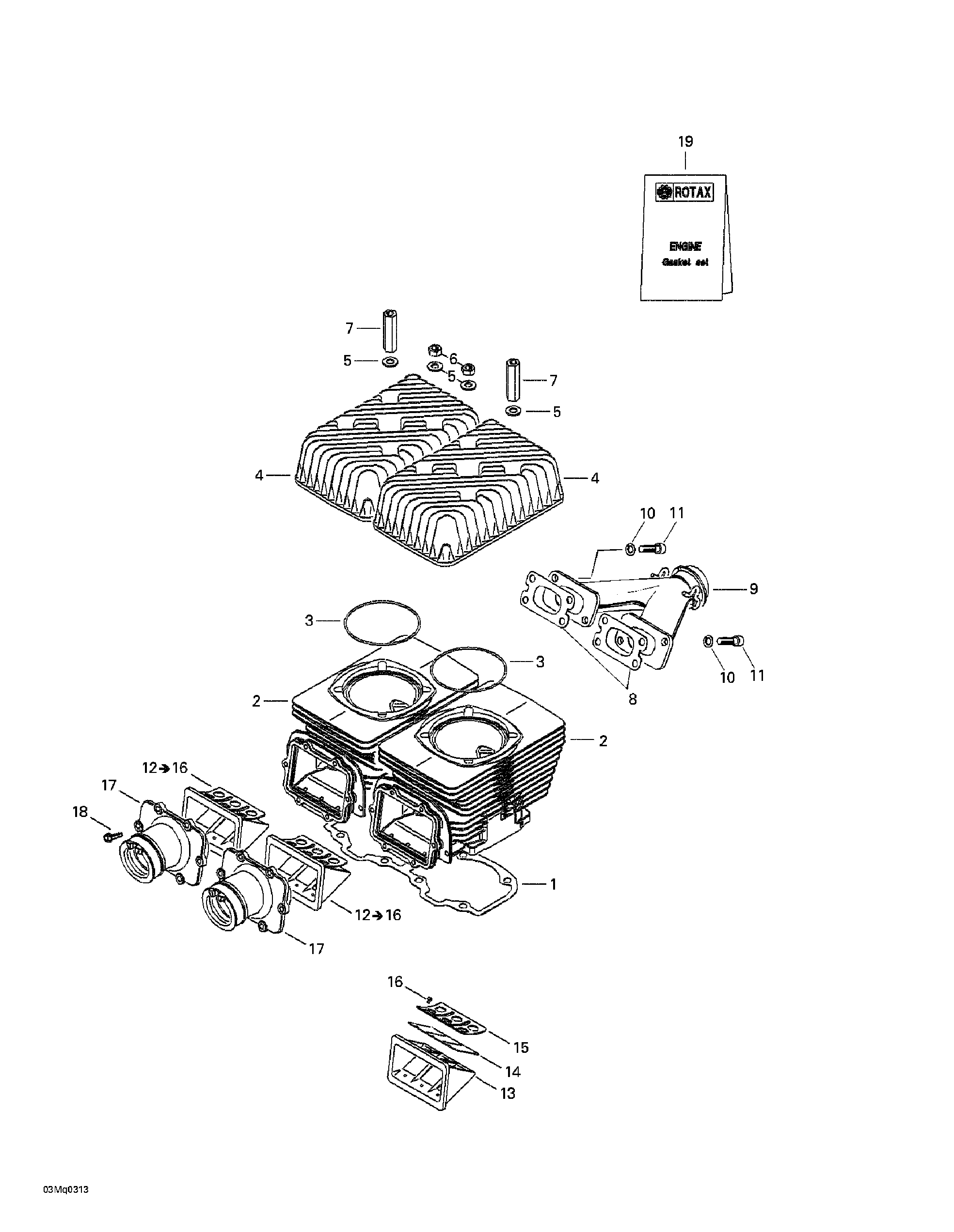 Cylinder, exhaust manifold