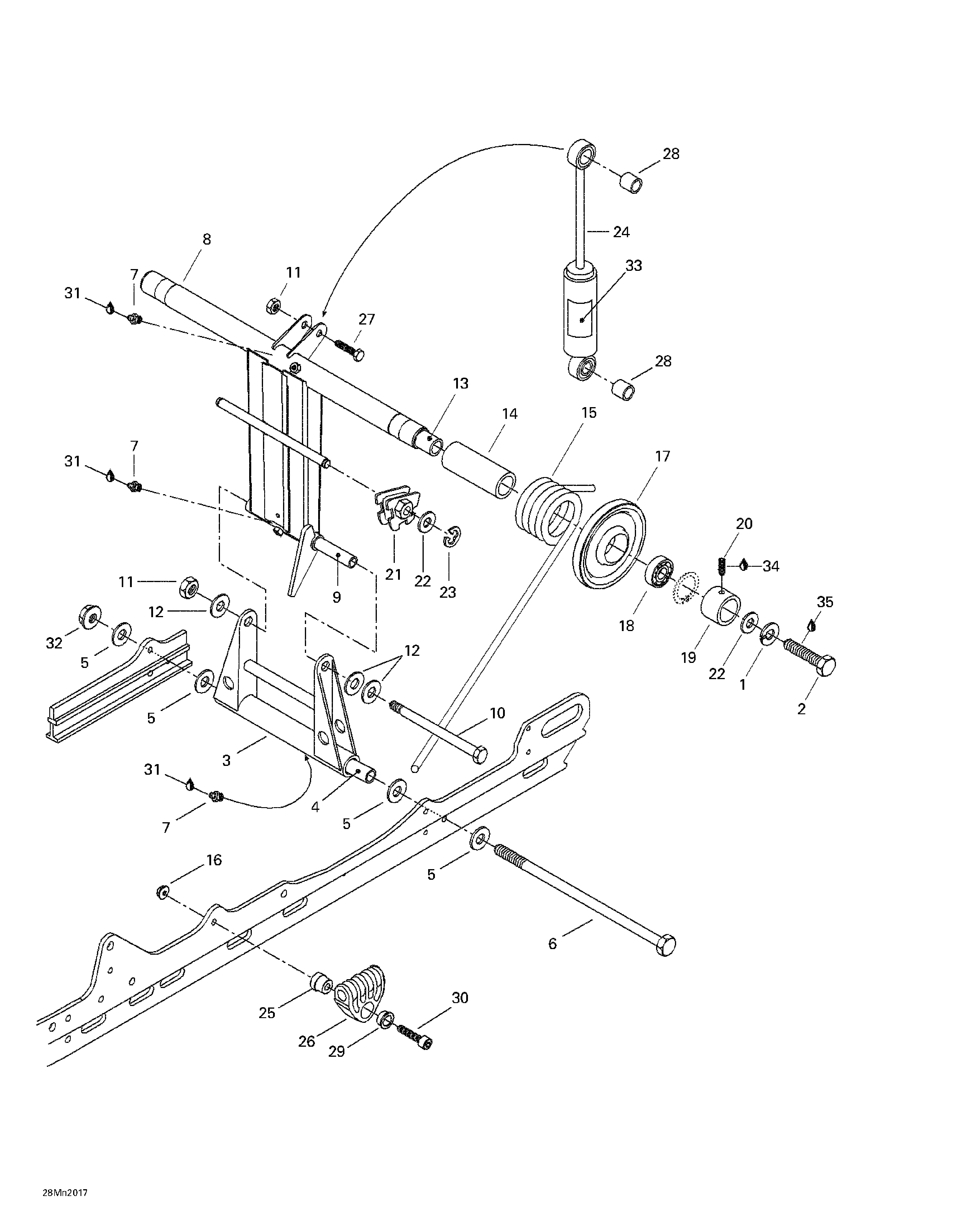 Rear arm, rear suspension