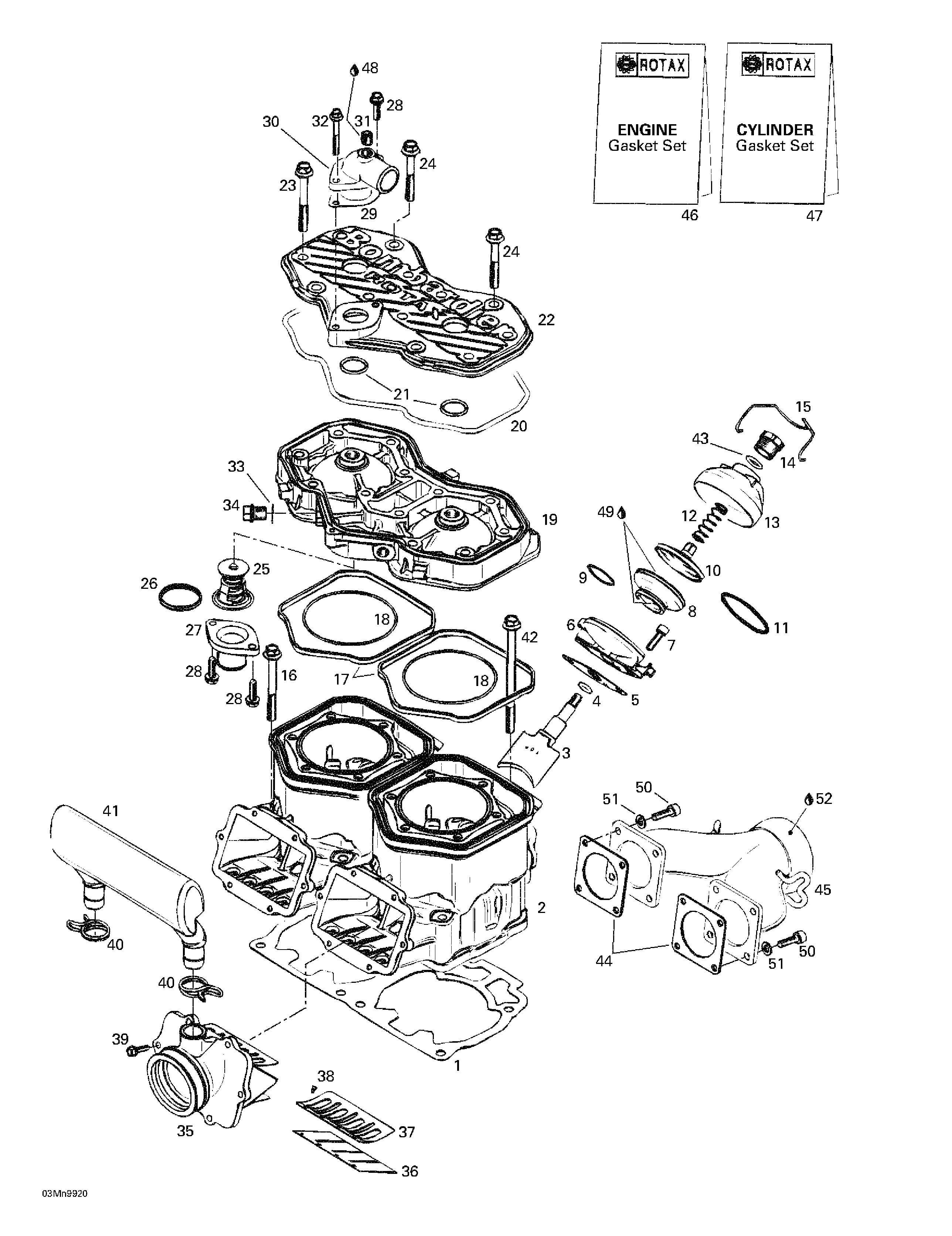 Cylinder, exhaust manifold