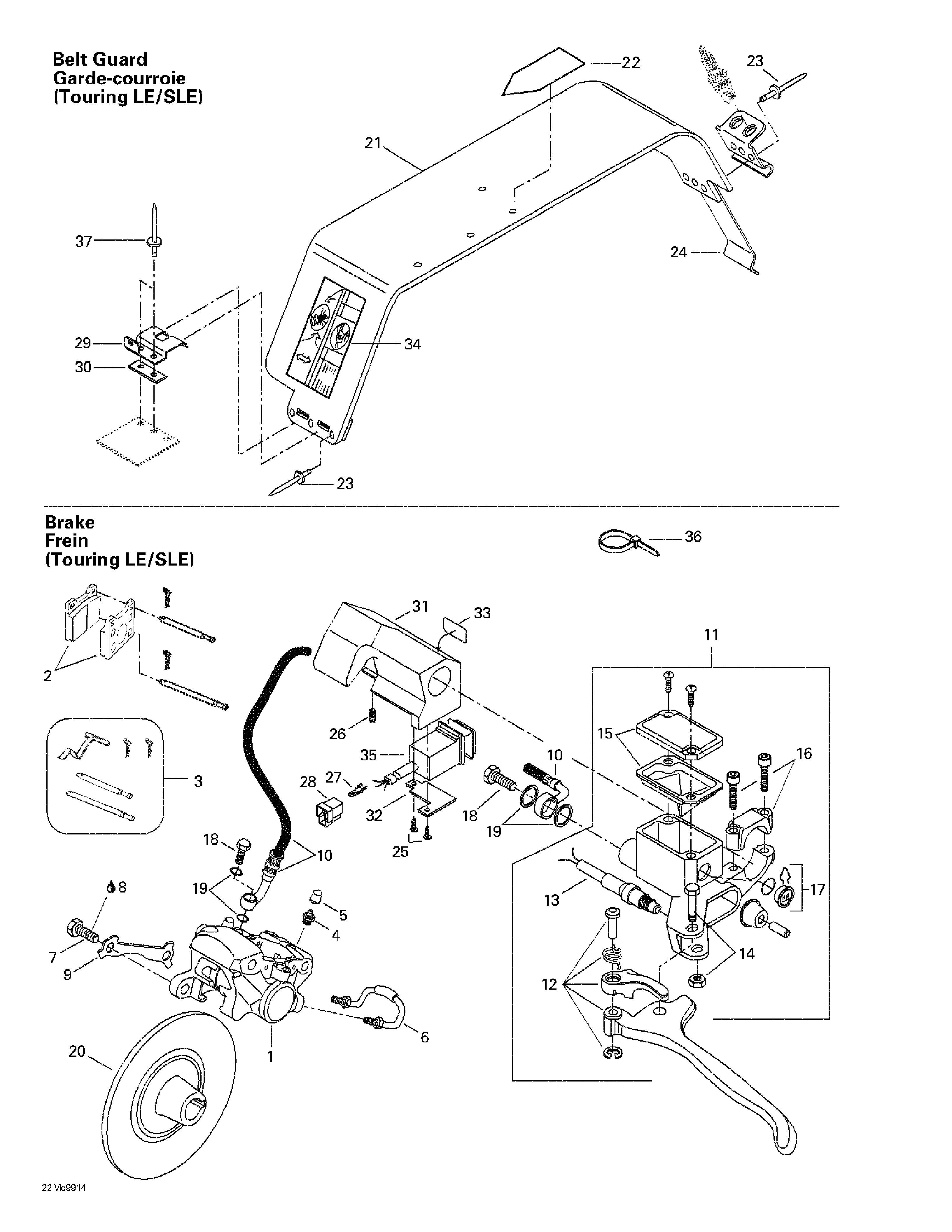 Hydraulic brake and belt guard