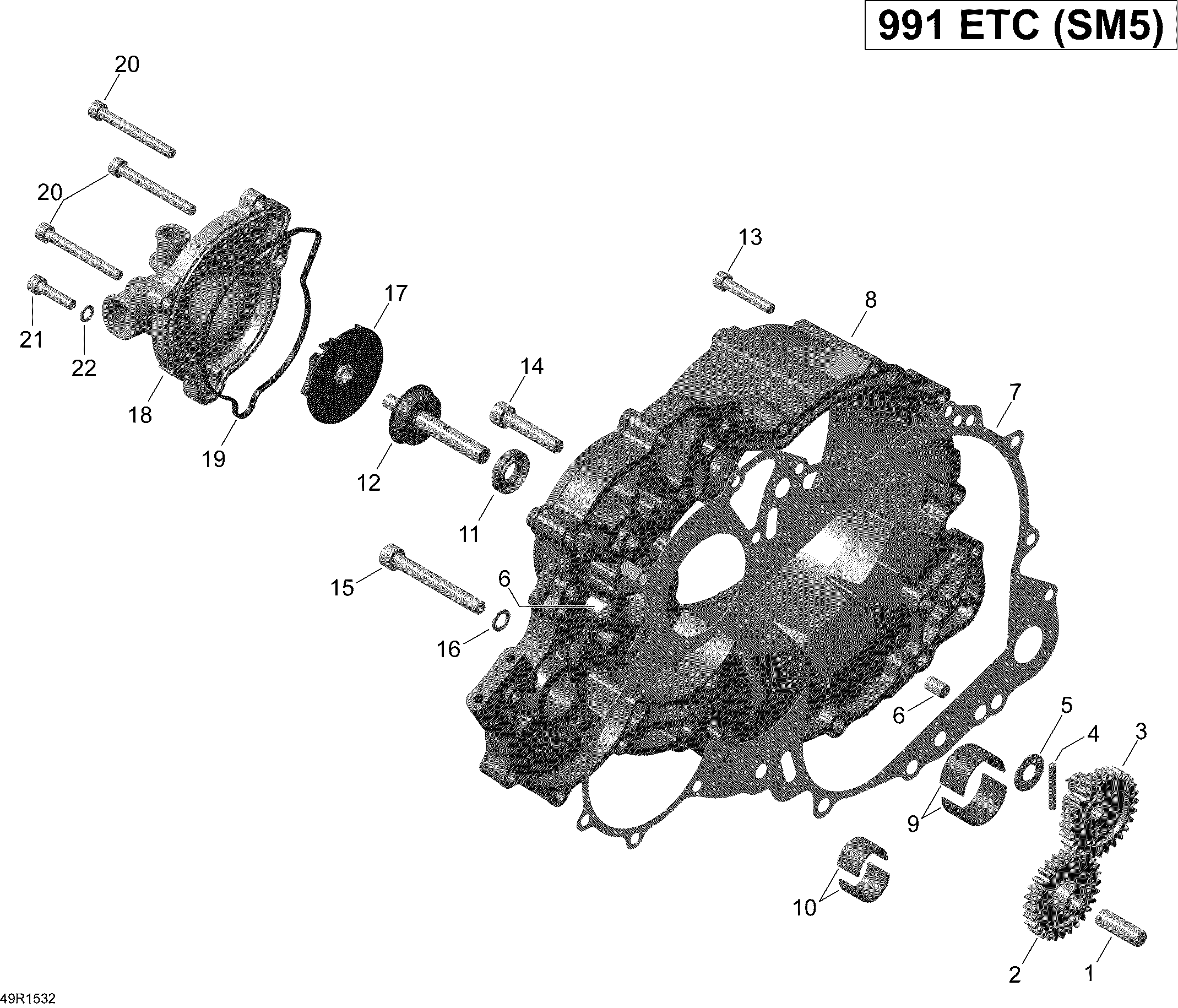 Clutch cover and water pump _49r1532