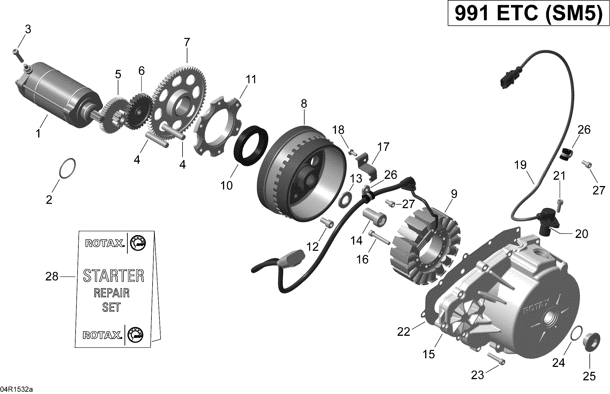 Magneto and electric starter 1-3_04r1532a