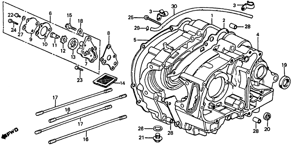 Crankcase & oil pump