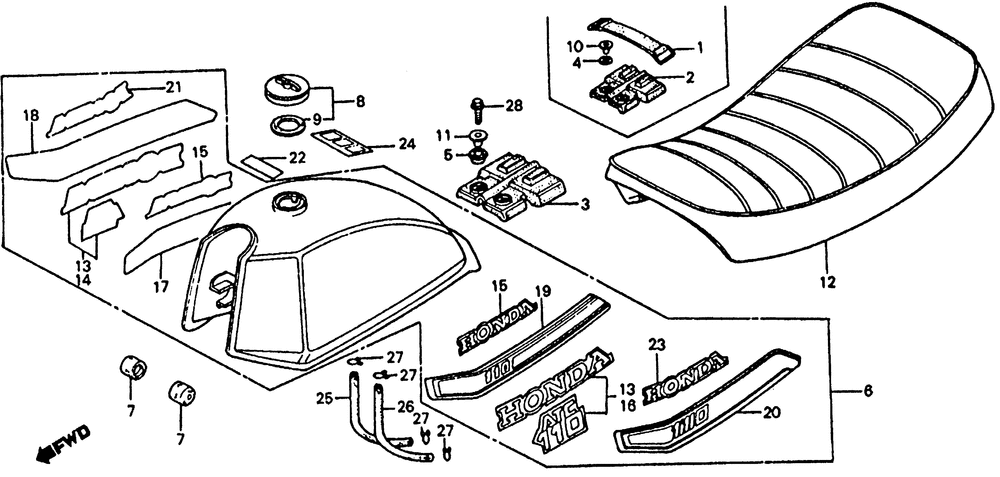 Fuel tank & seat 79-82