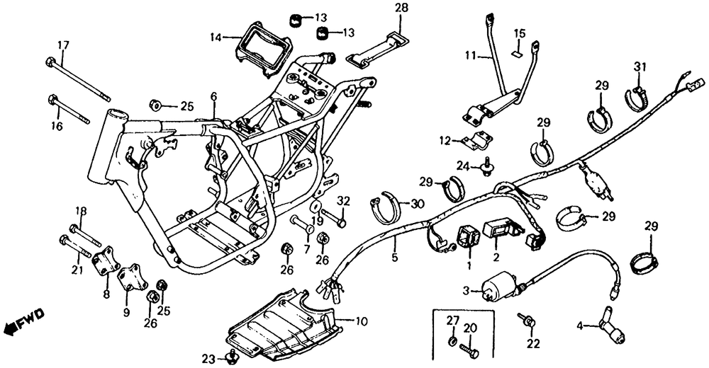 Atc185s frame & wire harness 81-83