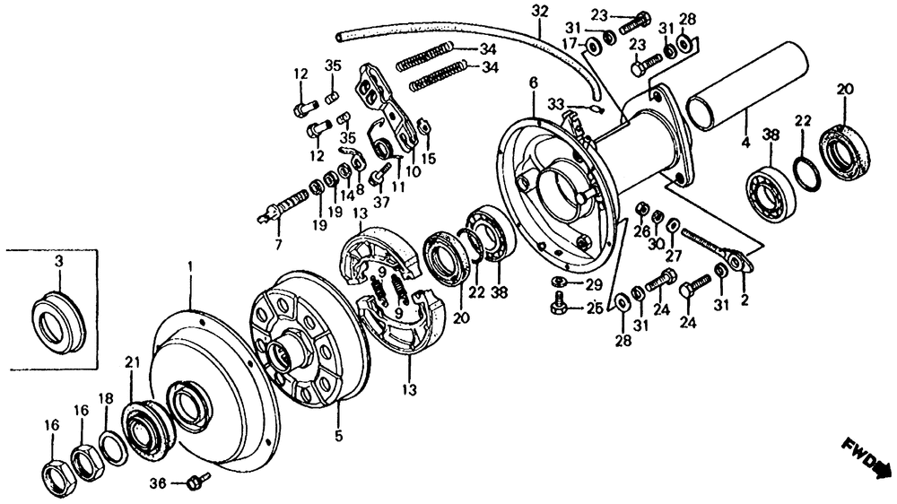 Atc185s rear brake drum 81-83