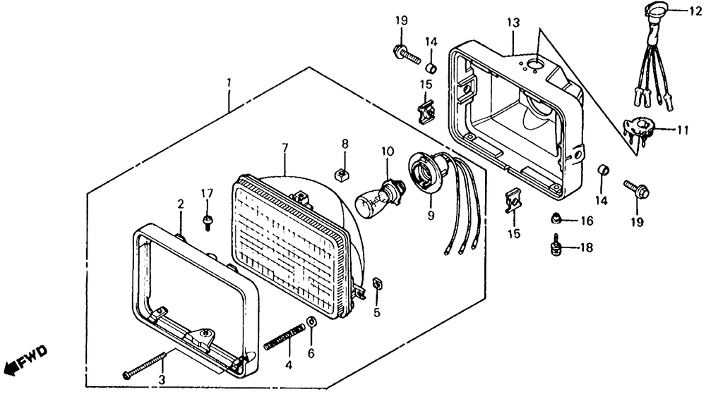 Atc200 headlight 81-83