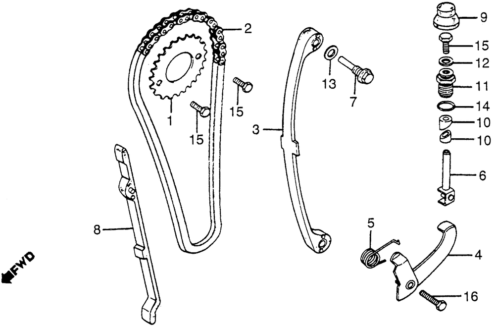 Cam chain & tensioner