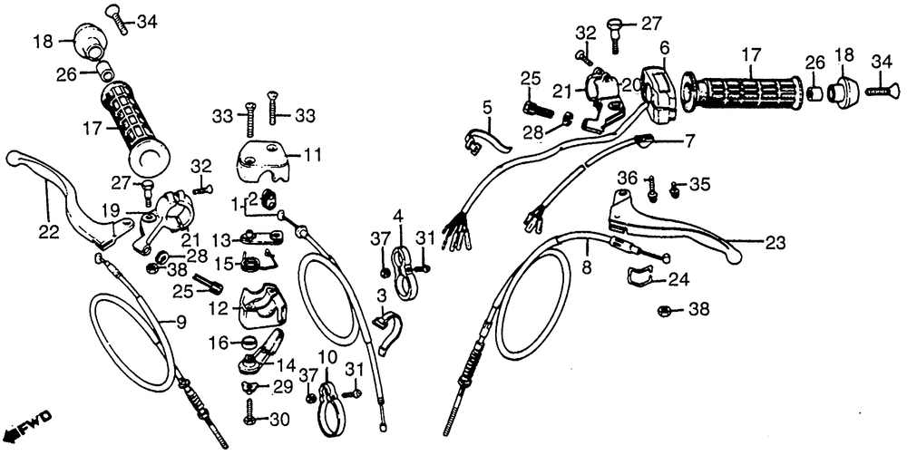 Control lever & cable 83