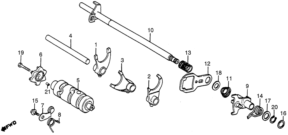 Shift drum & shift fork