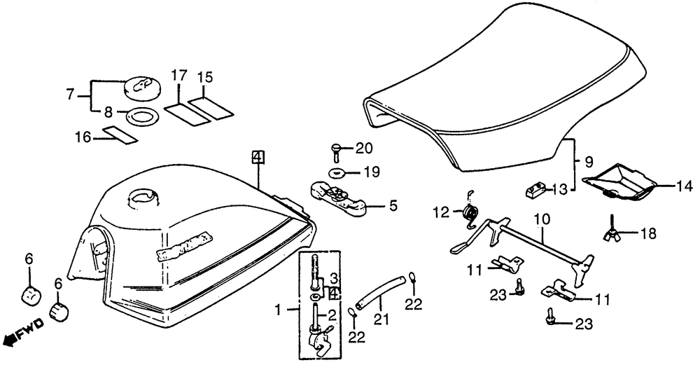 Fuel tank & seat 82