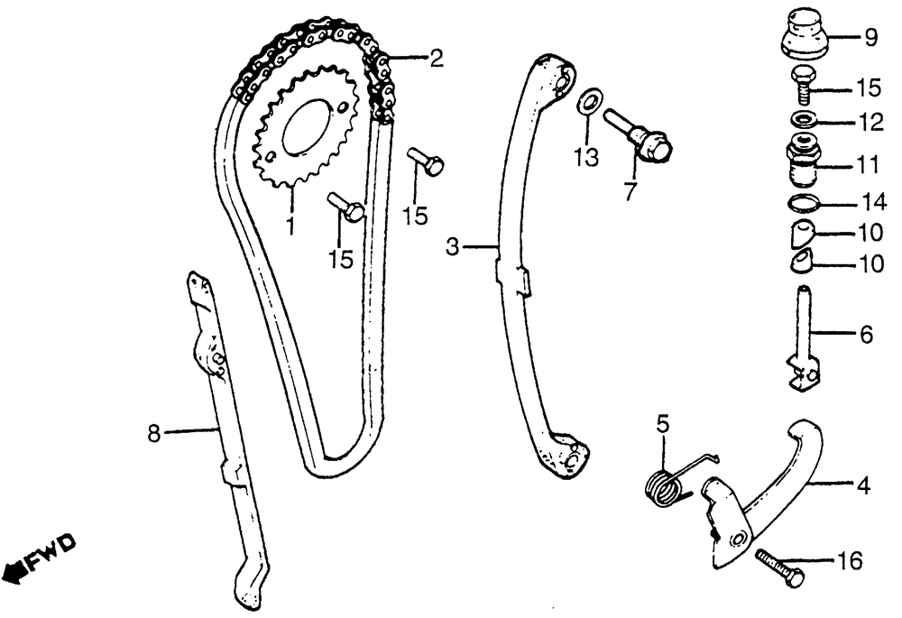 Cam chain & tensioner