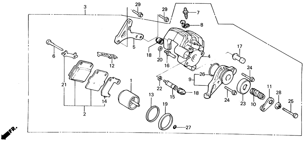 Rear brake caliper