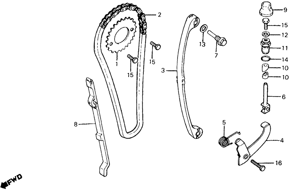 Cam chain & tensioner