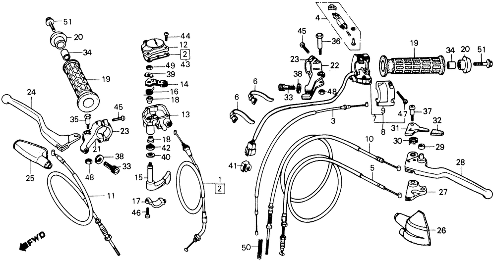 Switch & handle lever & cable