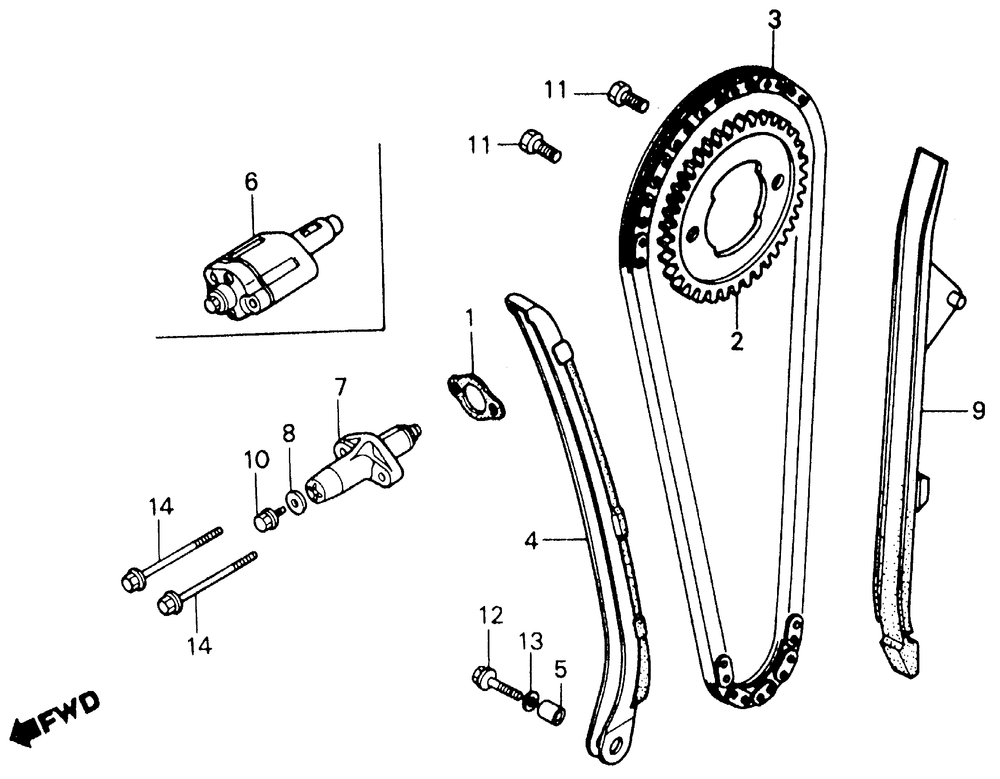 Cam chain & tensioner