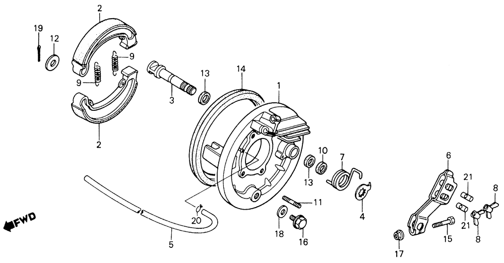 Rear brake panel 85