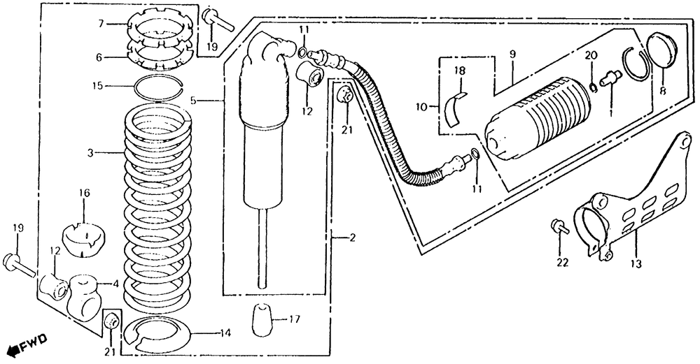 Rear shock absorber 81-82