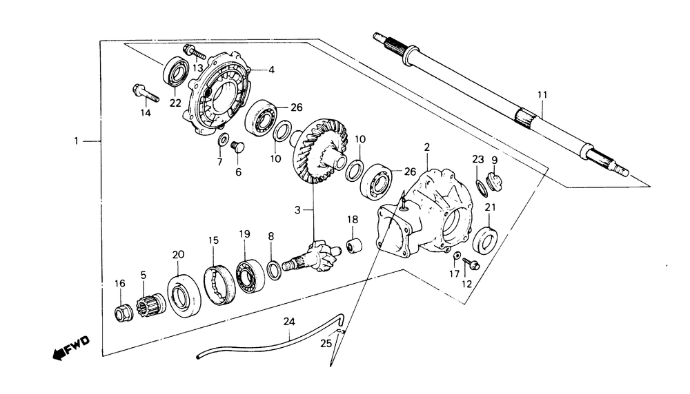 Final driven gear & rearaxle shaft