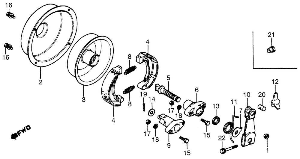 Rear brake drum