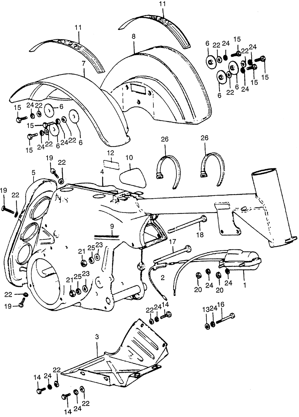 Frame & rear fender& ignition coil