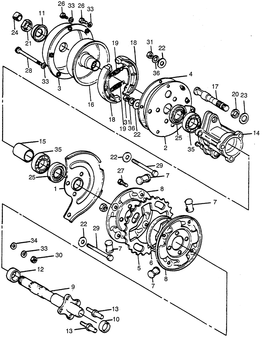 Brake & rear hub