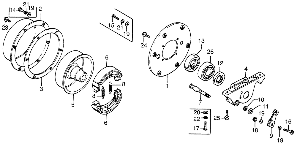 Rear brake drum & rearbrake