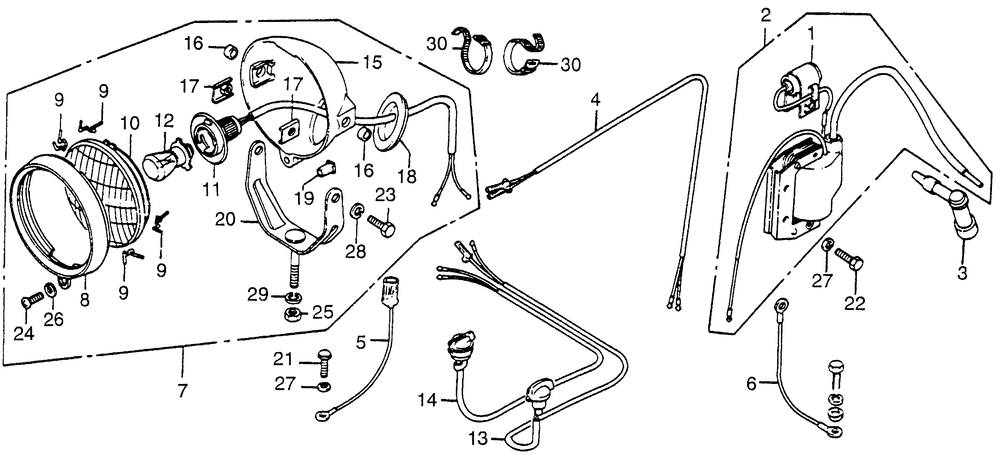 Wire harness & headlight& switch & ignition coil 77-79