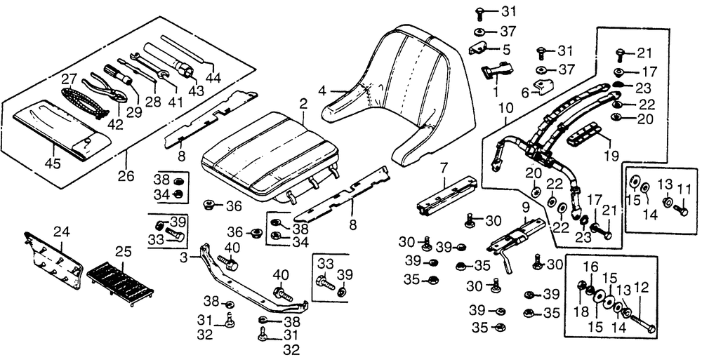 Floor mat & seat & seat belt& tool