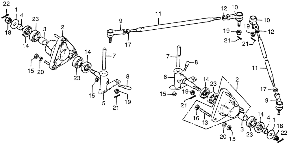 Front wheel hub & knuckle& tie rod