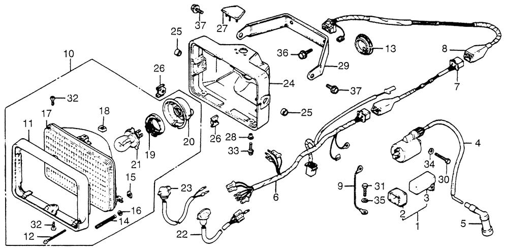 Wire harness & headlight& switch & ignition coil 81-84