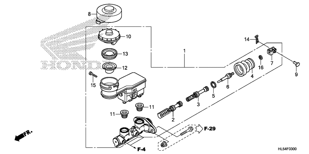 Front brake mastercylinder