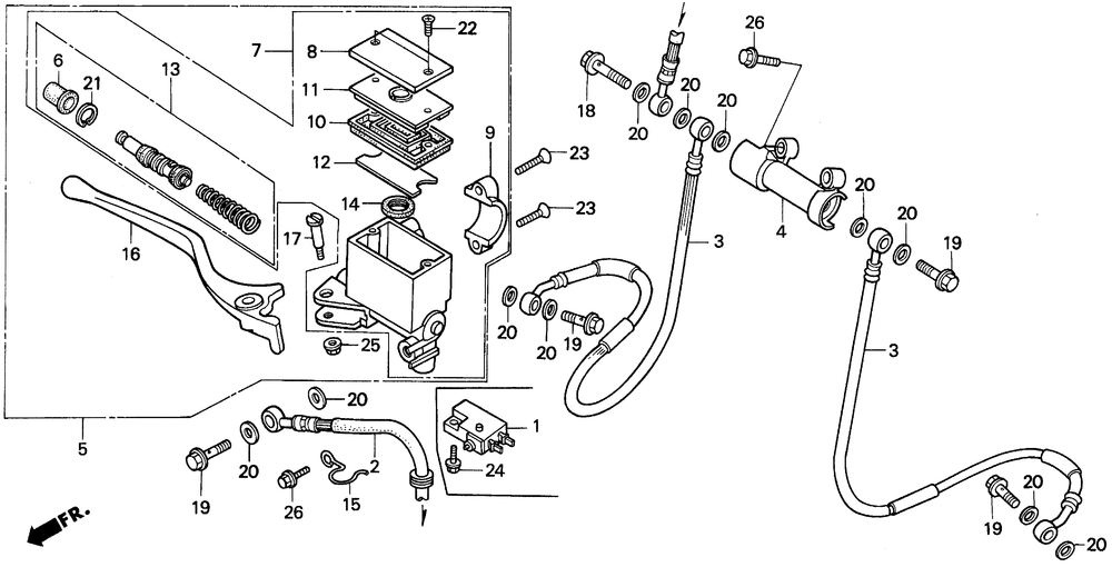 Front brake mastercylinder