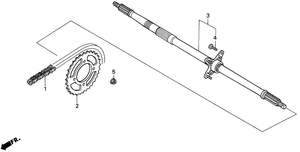 Rear wheel axle