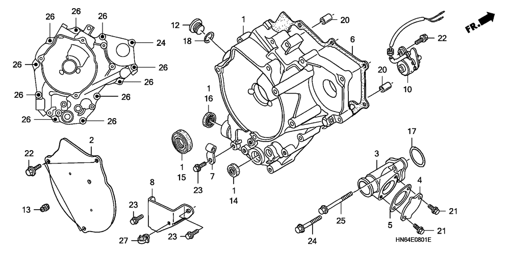 Rear crankcase cover(03-)