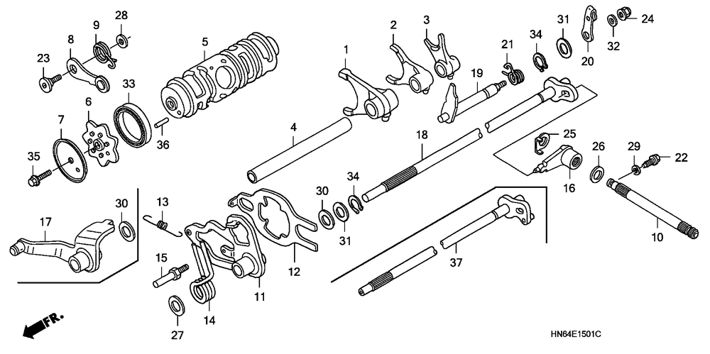 Gearshift drum