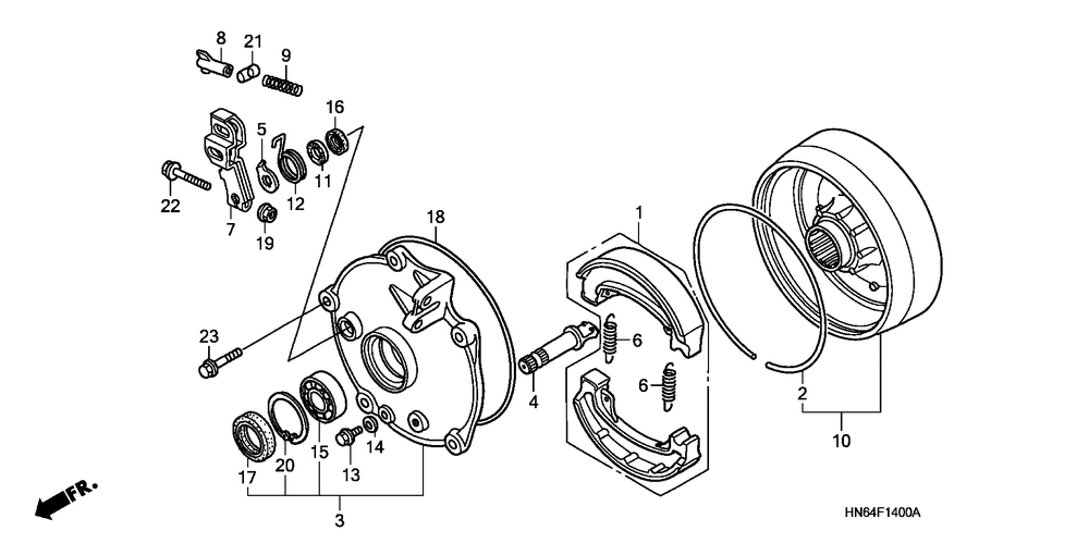 Rear brake drum